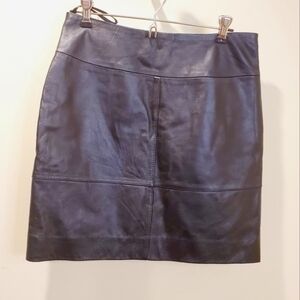 JACLYN SMITH women's black leather mini skirt size M